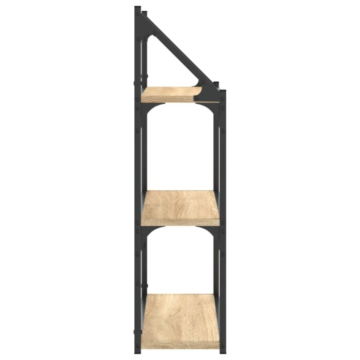 Étagère murale 3 niveaux chêne sonoma 60x21x78,5 cm – Image 3