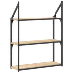 Étagère murale 3 niveaux chêne sonoma 60x21x78,5 cm – Image 4