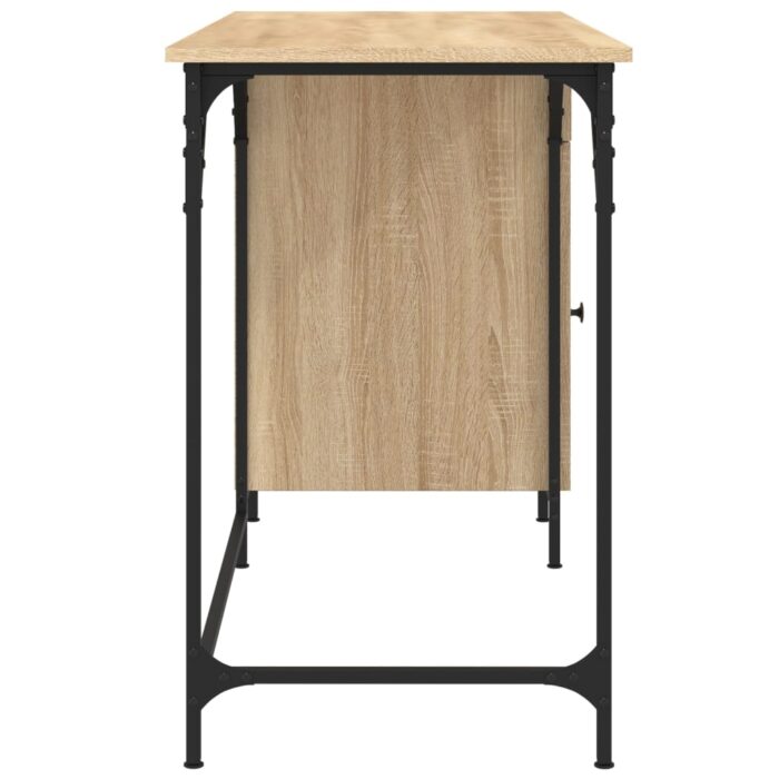 Bureau d'ordinateur chêne sonoma 131x48x75 cm bois d’ingénierie – Image 4