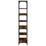 Bibliothèque chêne fumé 81x36x176 cm bois d'ingénierie – Image 2
