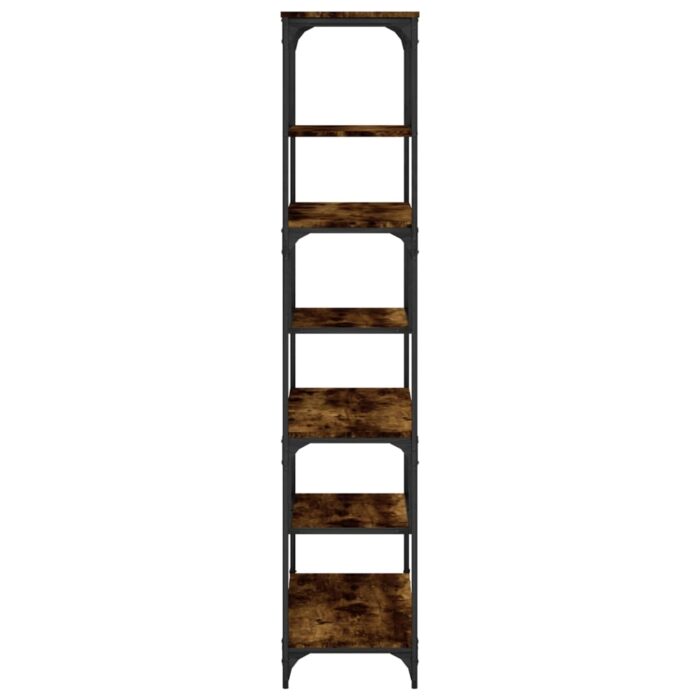 Bibliothèque chêne fumé 81x36x176 cm bois d'ingénierie – Image 2