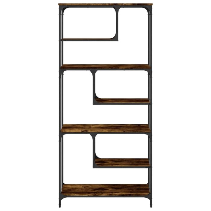 Bibliothèque chêne fumé 81x36x176 cm bois d'ingénierie – Image 3