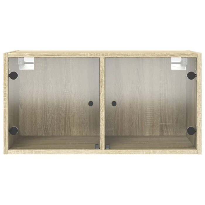 Armoire murale avec portes en verre chêne sonoma 68,5x37x35 cm – Image 4