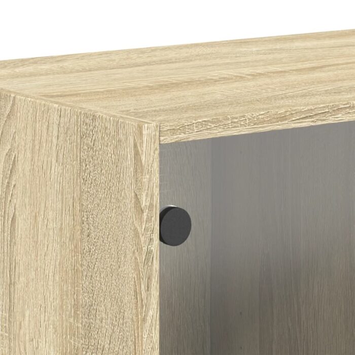 Armoire murale avec portes en verre chêne sonoma 68,5x37x35 cm – Image 7