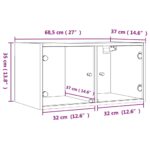 Armoires murales et portes vitrées 2pcs chêne fumé 68,5x37x35cm – Image 11