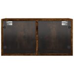 Armoires murales et portes vitrées 2pcs chêne fumé 68,5x37x35cm – Image 5