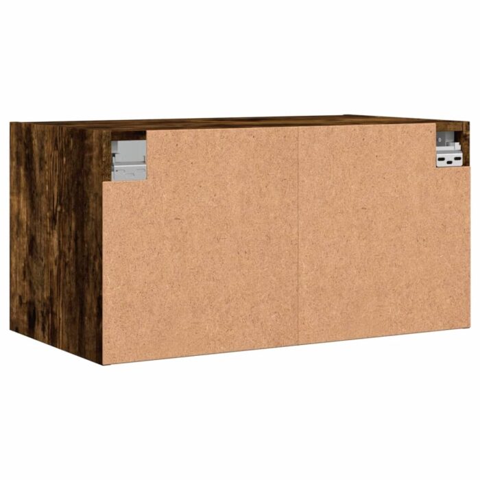 Armoires murales et portes vitrées 2pcs chêne fumé 68,5x37x35cm – Image 7