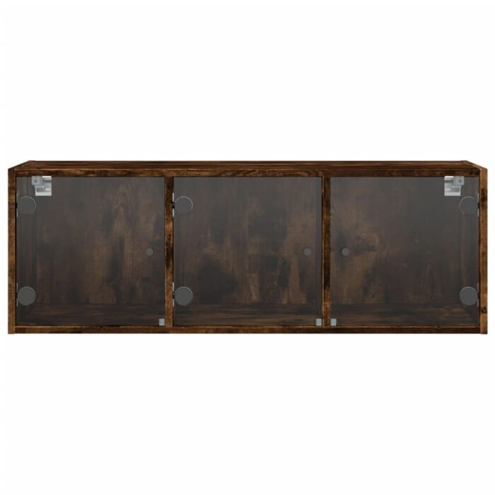 Armoire murale avec portes en verre chêne fumé 102x37x35 cm – Image 4