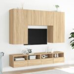 Meuble TV mural chêne sonoma 80x30x30 cm bois d'ingénierie – Image 2