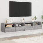 Meubles TV muraux 2pcs sonoma gris 80x30x30cm bois d'ingénierie