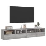 Meubles TV muraux 2pcs sonoma gris 80x30x30cm bois d'ingénierie – Image 3