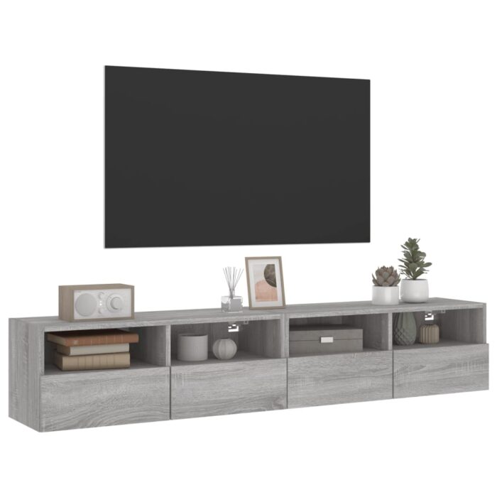 Meubles TV muraux 2pcs sonoma gris 80x30x30cm bois d'ingénierie – Image 3