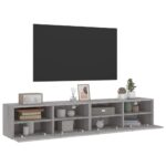 Meubles TV muraux 2pcs sonoma gris 80x30x30cm bois d'ingénierie – Image 4