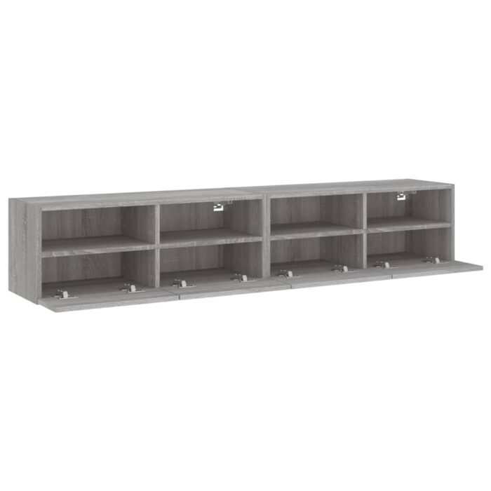 Meubles TV muraux 2pcs sonoma gris 80x30x30cm bois d'ingénierie – Image 5