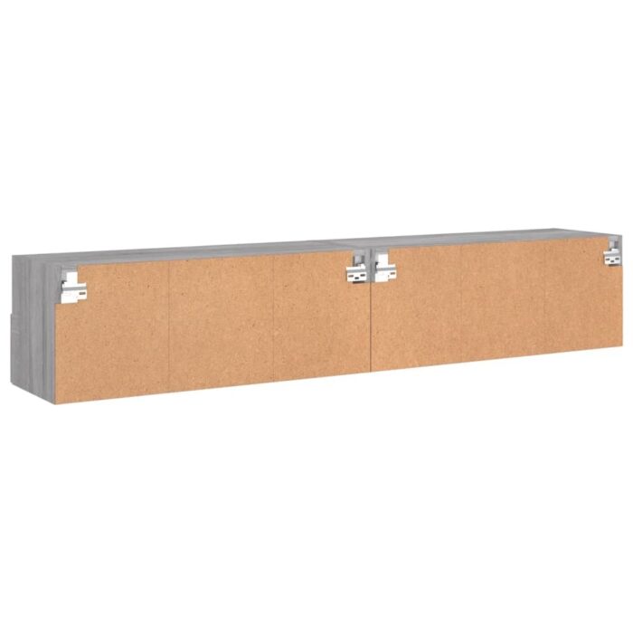 Meubles TV muraux 2pcs sonoma gris 80x30x30cm bois d'ingénierie – Image 8