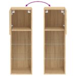 Meuble TV avec lumières LED chêne sonoma 30,5x30x90 cm – Image 10