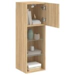 Meuble TV avec lumières LED chêne sonoma 30,5x30x90 cm – Image 4