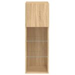 Meuble TV avec lumières LED chêne sonoma 30,5x30x90 cm – Image 7