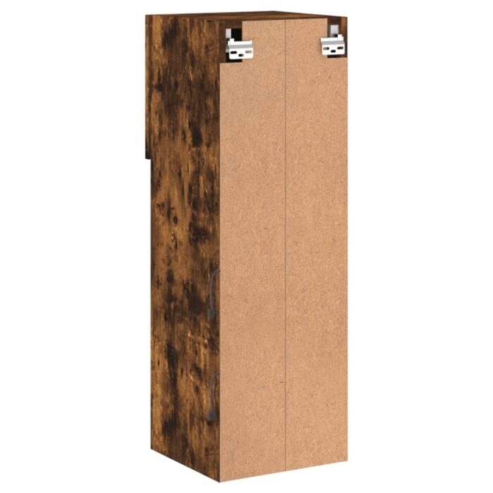 Meubles TV avec lumières LED 2 pcs chêne fumé 30,5x30x90 cm – Image 9