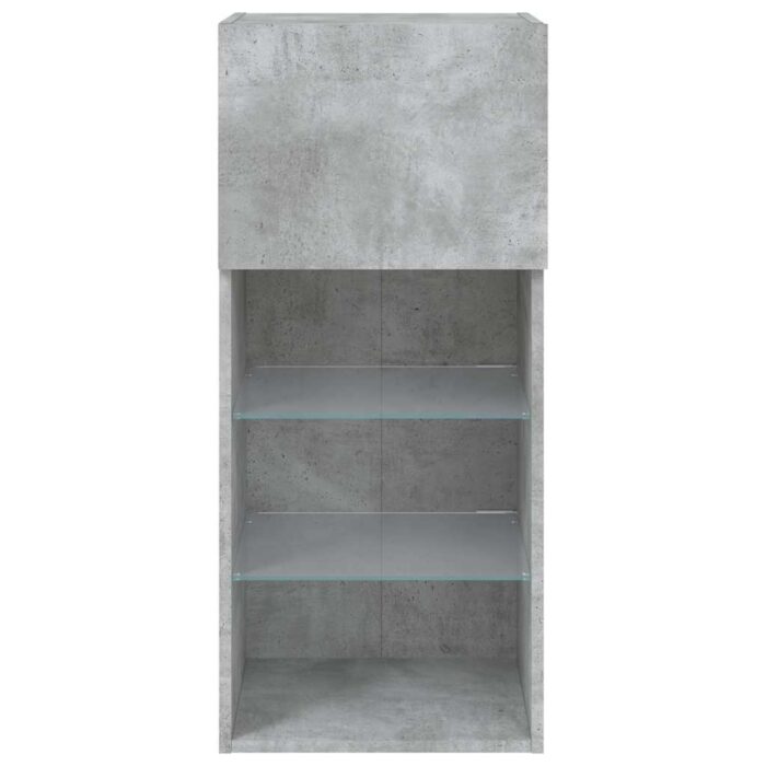 Meubles TV avec lumières LED 2 pcs gris béton 40,5x30x90 cm – Image 7