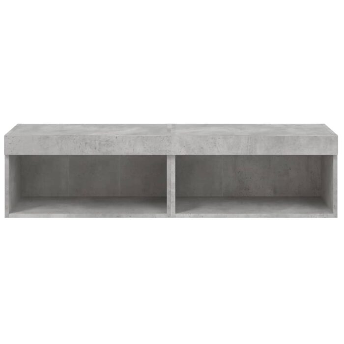 Meubles TV avec lumières LED 2 pcs gris béton 60x30x30 cm – Image 6