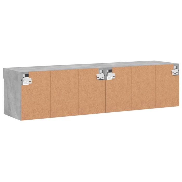 Meubles TV avec lumières LED 2 pcs gris béton 60x30x30 cm – Image 8