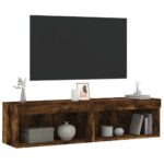 Meubles TV avec lumières LED 2 pcs chêne fumé 60x30x30 cm – Image 4