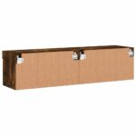 Meubles TV avec lumières LED 2 pcs chêne fumé 60x30x30 cm – Image 8