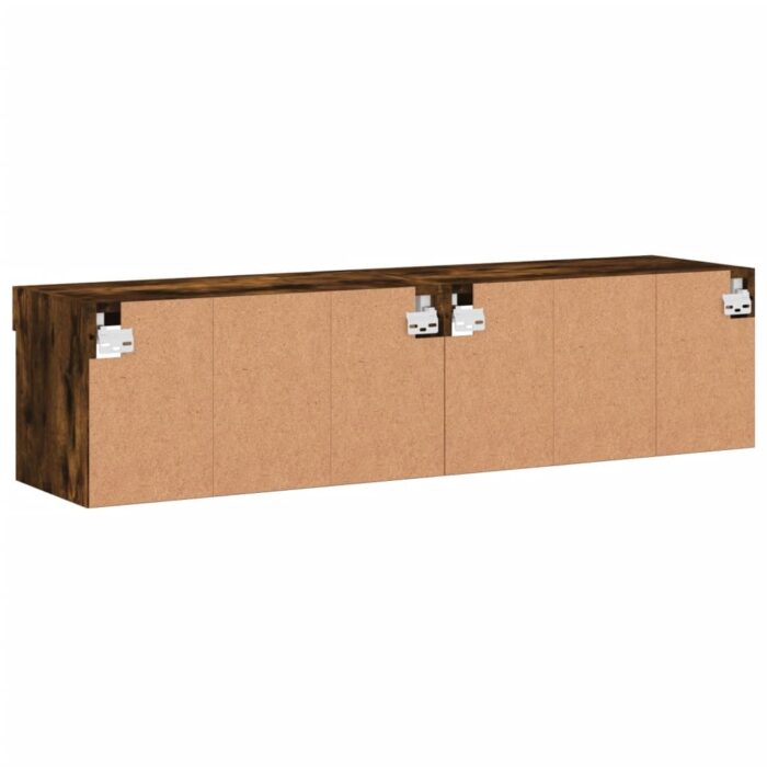 Meubles TV avec lumières LED 2 pcs chêne fumé 60x30x30 cm – Image 8