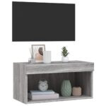 Meuble TV avec lumières LED sonoma gris 60x30x30 cm – Image 4