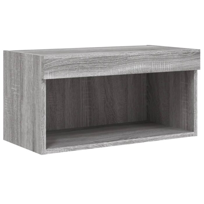 Meuble TV avec lumières LED sonoma gris 60x30x30 cm – Image 5