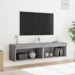 Meubles TV avec lumières LED 2 pcs sonoma gris 60x30x30 cm – Image 3