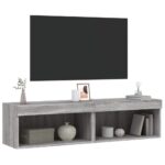 Meubles TV avec lumières LED 2 pcs sonoma gris 60x30x30 cm – Image 4