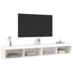 Meubles TV avec lumières LED 2 pcs blanc 100x30x30 cm – Image 4