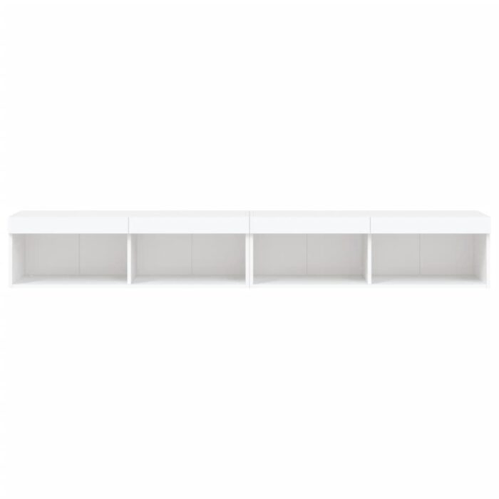 Meubles TV avec lumières LED 2 pcs blanc 100x30x30 cm – Image 6