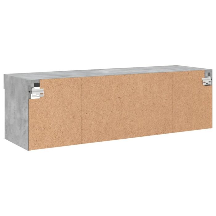 Meuble TV avec lumières LED gris béton 100x30x30 cm – Image 10
