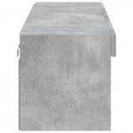 Meuble TV avec lumières LED gris béton 100x30x30 cm – Image 9