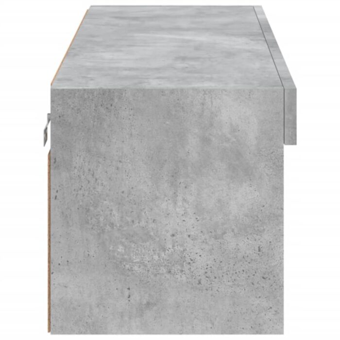 Meuble TV avec lumières LED gris béton 100x30x30 cm – Image 9