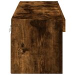 Meuble TV avec lumières LED chêne fumé 100x30x30 cm – Image 9