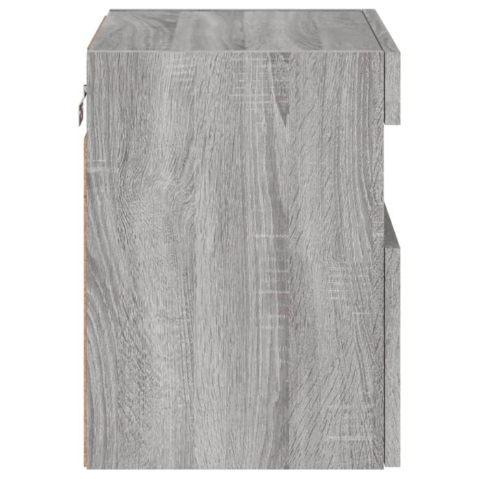 Meuble TV mural avec lumières LED sonoma gris 40x30x40 cm – Image 8