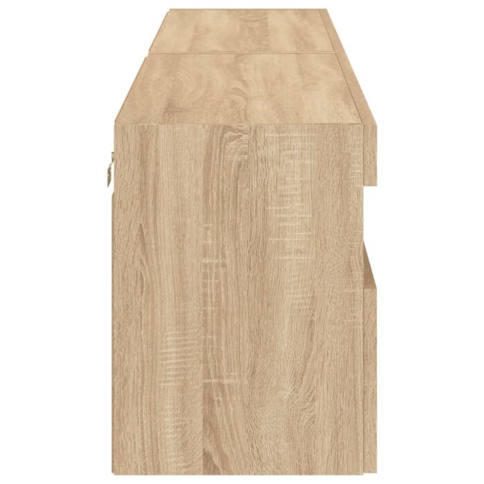 Meubles TV muraux lumières LED 2 pcs chêne sonoma 80x30x40 cm – Image 8