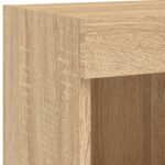 Meuble TV mural avec lumières LED chêne sonoma 100x30x40 cm – Image 10