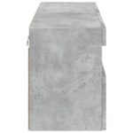 Meuble TV mural avec lumières LED gris béton 100x30x40 cm – Image 8