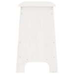 Banc d'entrée blanc 160x28x45 cm bois de pin massif – Image 3