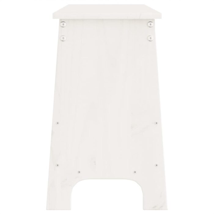 Banc d'entrée blanc 160x28x45 cm bois de pin massif – Image 3