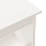 Banc d'entrée blanc 160x28x45 cm bois de pin massif – Image 4
