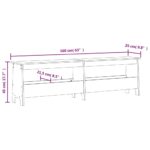 Banc d'entrée blanc 160x28x45 cm bois de pin massif – Image 6