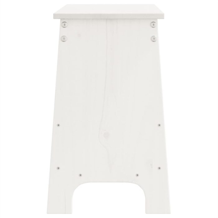 Banc d'entrée blanc 100x28x45 cm bois de pin massif – Image 3
