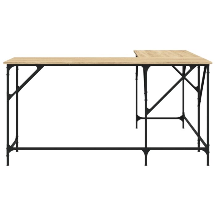 Bureau chêne sonoma 149x149x75 cm bois d'ingénierie – Image 2
