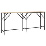 Table console chêne sonoma 180x29x75 cm bois d'ingénierie – Image 4
